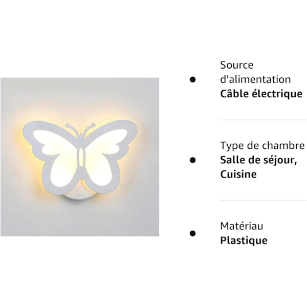 Væglampe Sommerfugleform Væglampe Sommerfuglelampe Led Lys