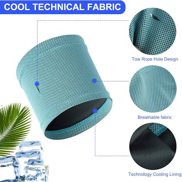 (Sø Blå, Medium) Hund Instant Cooling Bandana, Åndbar Blød