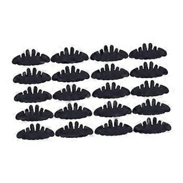 20x Baseball Keps Inlägg Svettband för Tennis Kepsar Resor Sommar (Svart 29cmx12.5cm)