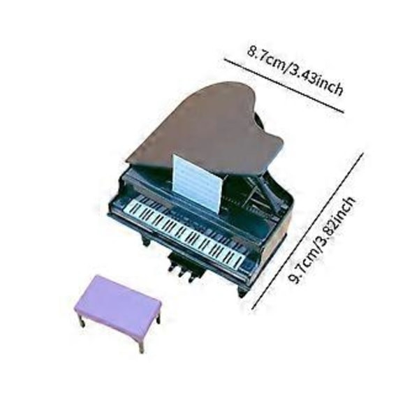 Nukenkodin piano jakkaralla Lelusimulaatio flyygeli 1/6 1/12 mittakaavalle ()