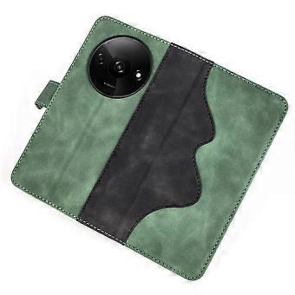 Til Xiaomi Redmi A3/Poco C61 4G Wallet Case PU Læder Farvesplejsning Stødsikkert Telefoncover Style E