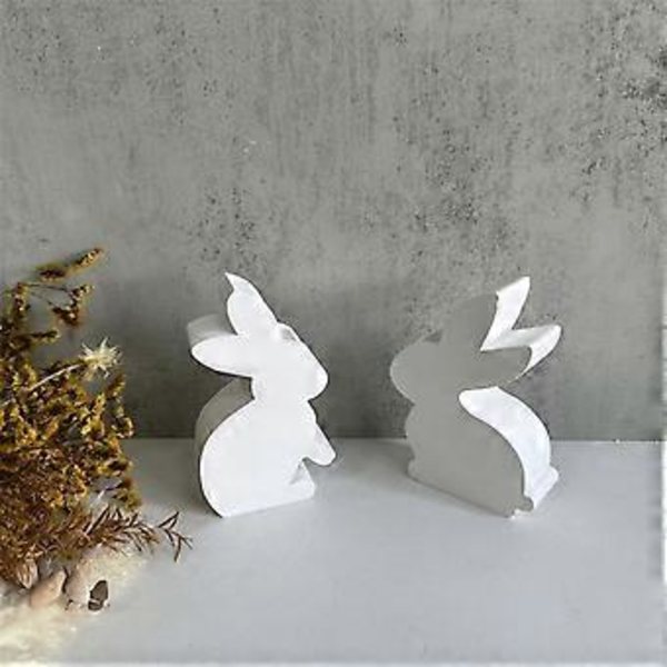 Handgjorda Ljusstake Silikonformar DIY 3D Kanin Ljushållare Epoxigjutformar Påskkanin Hartsformar 2