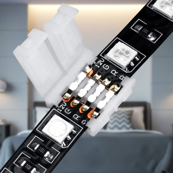 10-pack 4-stifts RGB LED-remsanslutningar 10 mm trådlösa gaplösa lödda