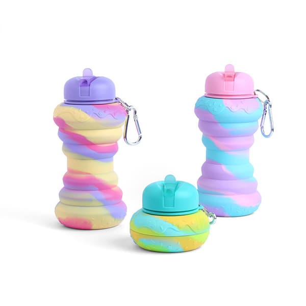 Kreativ barnmugg, bärbar droppsäker och läckagesäker silikonmugg - Burgerform - Grön
