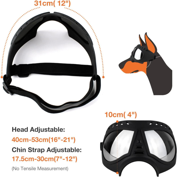 Hunde Goggles Øjenbeskyttelse Justerbare Remme Nemme at Tage På Anti-