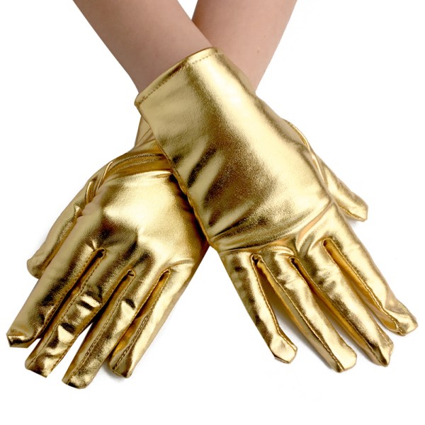 Guld farve Uld læderhandsker til kvinder, elegant og let, egnet