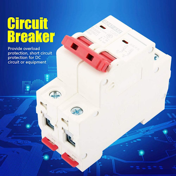 DC 2P 500V 20A miniatyrkretsbrytare MCB DZ47-63Z-2P krets