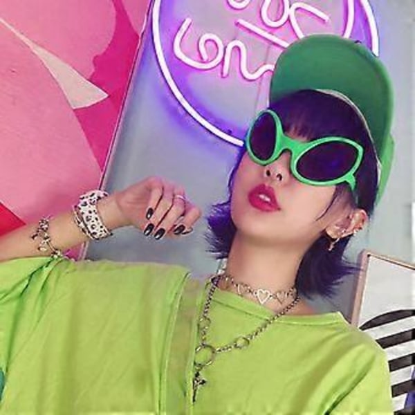 Fashions Voksen Alien Briller Unisex Fancy Party Nyhed Grøn Stel Grå Linse