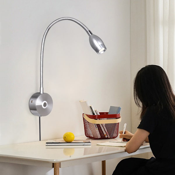 LED Veggmontert Sengelampe - Vegglampe Med USB-Port Og