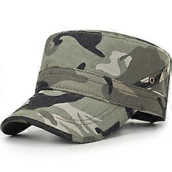 Flat Cap for Menn med To Hull på Siden Justerbar Baseballcaps (Kamuflasje)