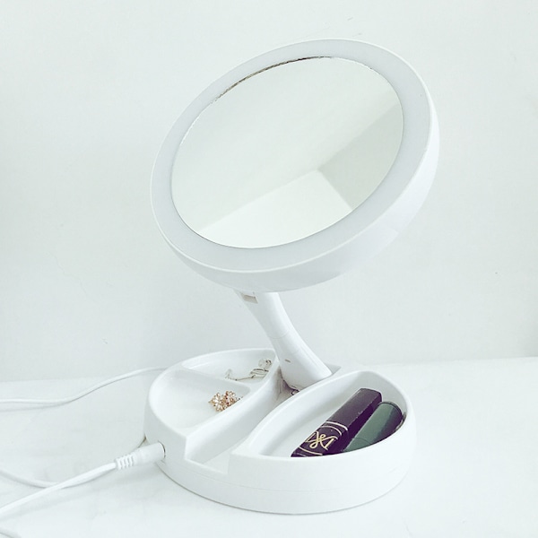 Belyst Makeup Spejl, 1X10X Dobbeltsidet Forstørrelsesspejl, Vani