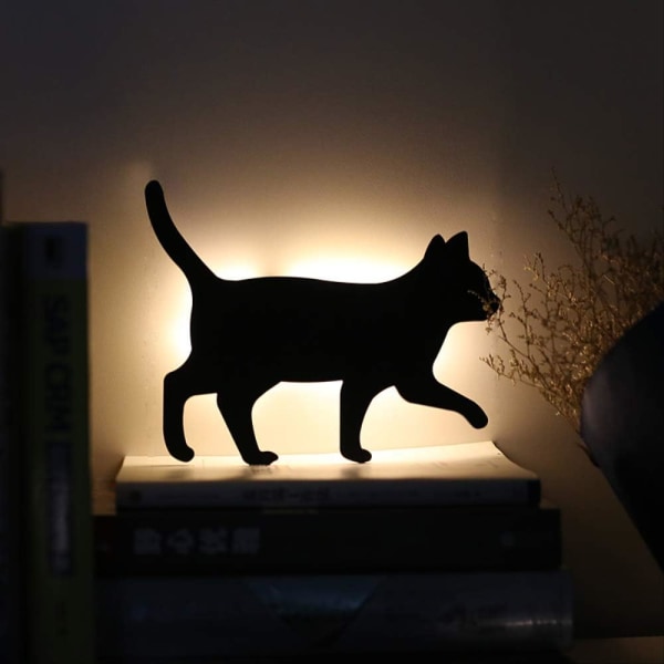 FengFang Creative Cute Black Cat Silhouette Lamp Romantic Cat Nig