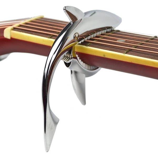 Shark Capo, zinklegering Tone Clip för akustisk, folkmusik, elektrisk och