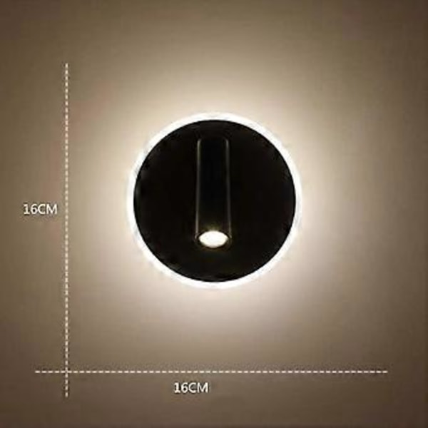 Nirvana Væglamper Led Natlampe 7W+3W med Dobbelte Kontakter til Boglæsning, Loft Sengegavl Læse Væglampe, 3000K Natlæselampe