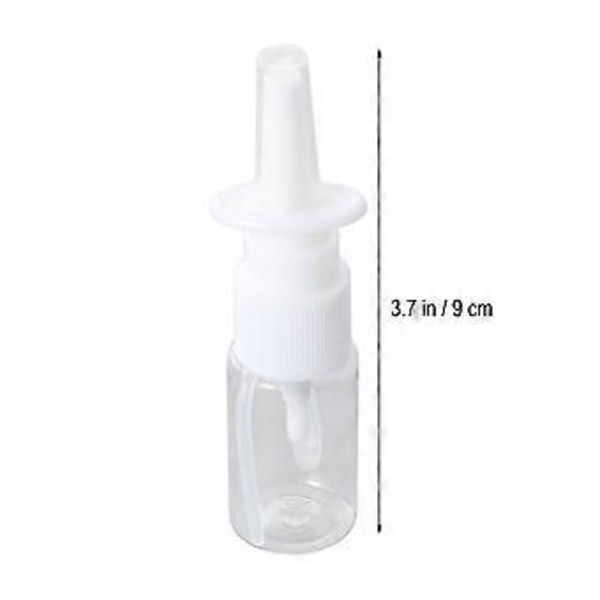 10 st 10 ml Portabla Nässprayflaskor Rinit Återfyllningsbara Fin Mist Tomma Sprayflaskor (10M Transparent Platt Skuldra Flaska + 18R Direktinsprutning)