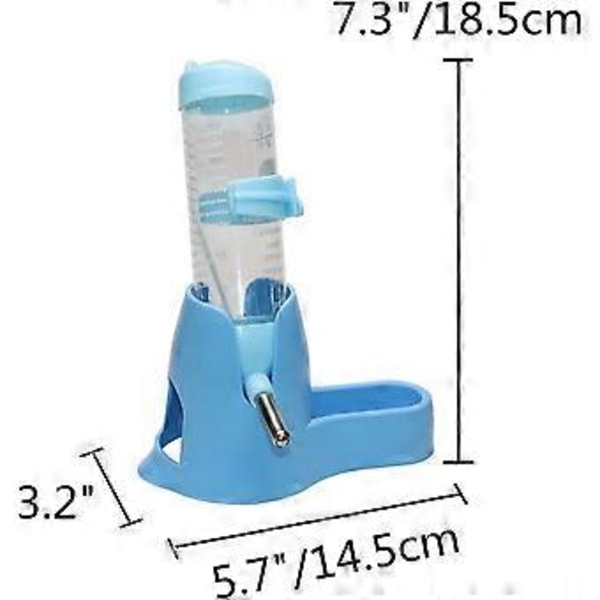 3 i 1 Hamster Hængende Vandflaske Kæledyr Automatisk Dispenser med Base til Dværg Hamster Mus Rotte Pindsvin (125ML Blå)