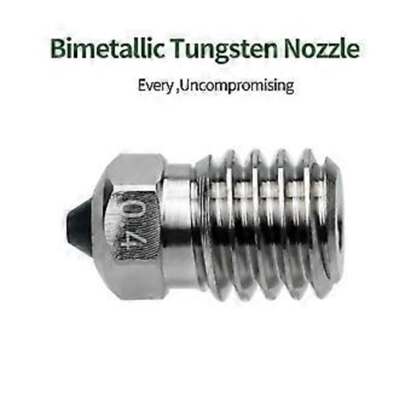 Bimetallisk Dyse Avanceret Varmebestandig Hærdet Ståldyse 0.2/0.4/0.6/0.8mm Til ABS TPU Og Flere Filamenttyper 0.4mm 0.4mm