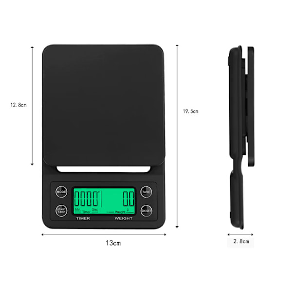 5000g / 0,1g Rustfrit Stål Digital Lcd Køkken Smykker Elektronisk Vægtrød