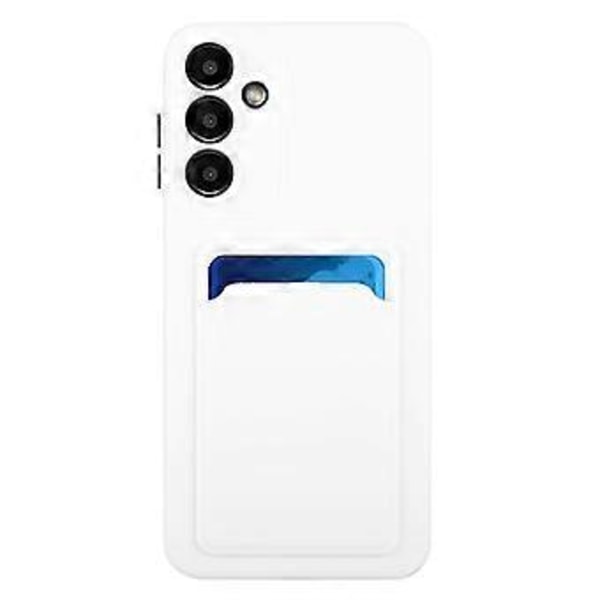 Skal för Samsung Galaxy A54 5G med Kortfack Matt Fingeravtrycksfri Baksida - Vit White