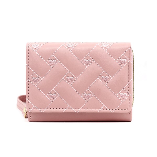 Rosa, dam plånbok broderad lyxig designer söt plånbok vägg