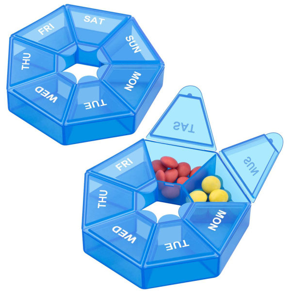 2st 7 Days Pill Medicin Box Weekly Tabletthållare Förvaring Organi