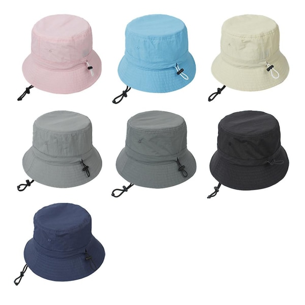 Solhatt for kvinner og menn, sammenleggbar solhatt for kvinner, vanntett nylon, sammenleggbar reisehatt for strand, bred brem, UV-beskyttelse, sommerhatt, rosa. stil 6.