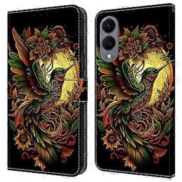 Læderetui med mønstertryk, pung, stativ og flip-cover til Samsung Galaxy S25 Edge Lark