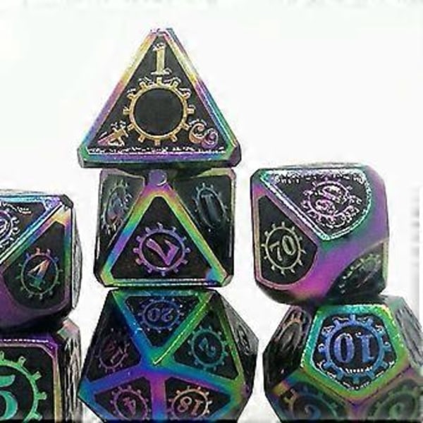 7 st/förpackning Polyedrisk zinklegering för Dragon Scales DnD RPG brädspelstärningar (18) 18