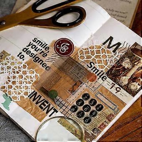 400 Ark Skriveblok Retro Baggrund Dekoration Papir Memoblok Håndværkspapir Lille Notesblok til Kontorarbejdere Yesterday fragment