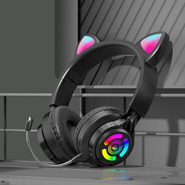 Mustat, langattomat kuulokkeet mikrofonilla PS4:lle, PS5:lle, XBoxille ja PC:lle