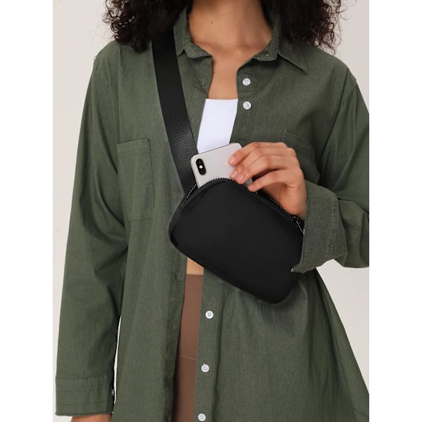 （musta）Crossbody Fanny Packs Unisex Mini Vyötärölaukut Naisille
