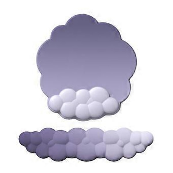 Molnformad Handledsstöd Musmatta Halkfri Bas Färgglad PU Mjukt Memory Foam Smärtlindringsmatta för Gaming Musmatta djuplila grå pur deep purple gray pur