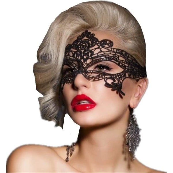 Sorte blondemasker, venetiansk maskerade Sexet blonde sort halvansigt B