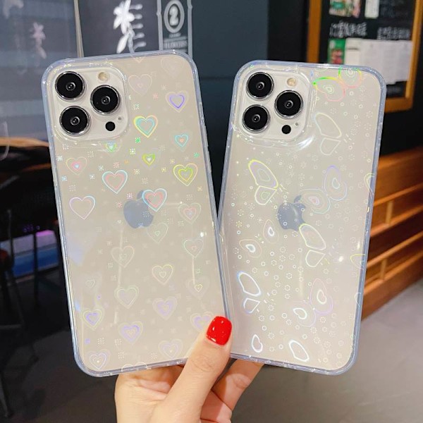 Läpinäkyvä laser-salama iPhone 13 -kotelo (ei yhteensopiva iPhone 13 Pron kanssa)
