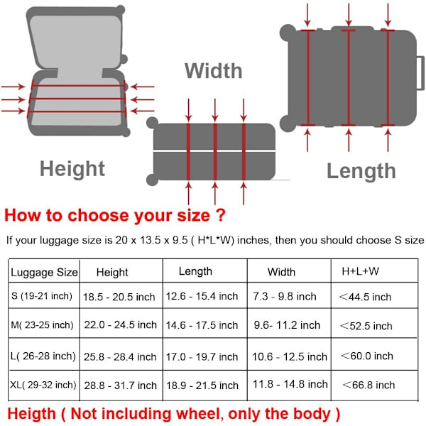 Rejsebagage Cover, Kuffertsbeskytter Taske Passer L (26-28 tommer L