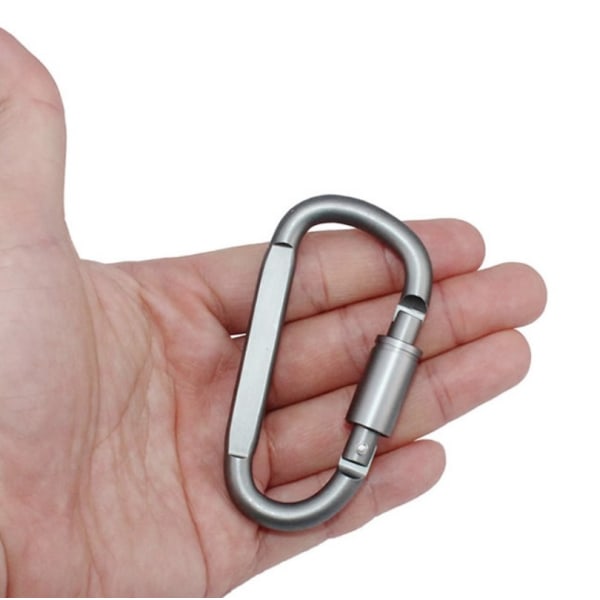 Paket med 6 aluminium D-ring låskarbinhake Lätt men stark INTE