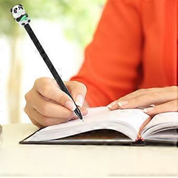 12 stk. tegneserie panda-formede neutrale kuglepenne kontor signaturpenne vandbaserede kuglepenne