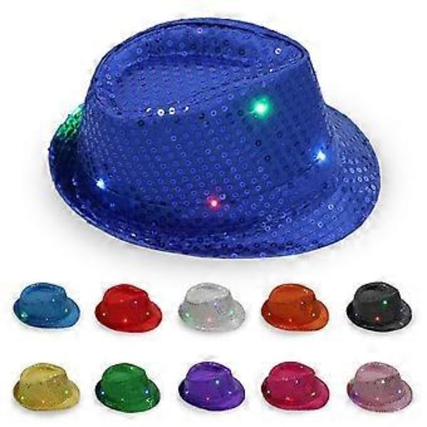 Unisex Skinnende Glitter Paillet Jazz Kasket Danse Show Party Pailletter Hat Fødselsdagsfest