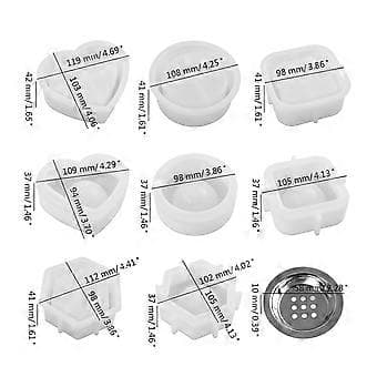 4 Sæt Resin Krukkeforme, Silikoneforme til DIY Røgelsesvarmer, Epoxy Resin Støbeforme Non-Stick Let at Afforme A
