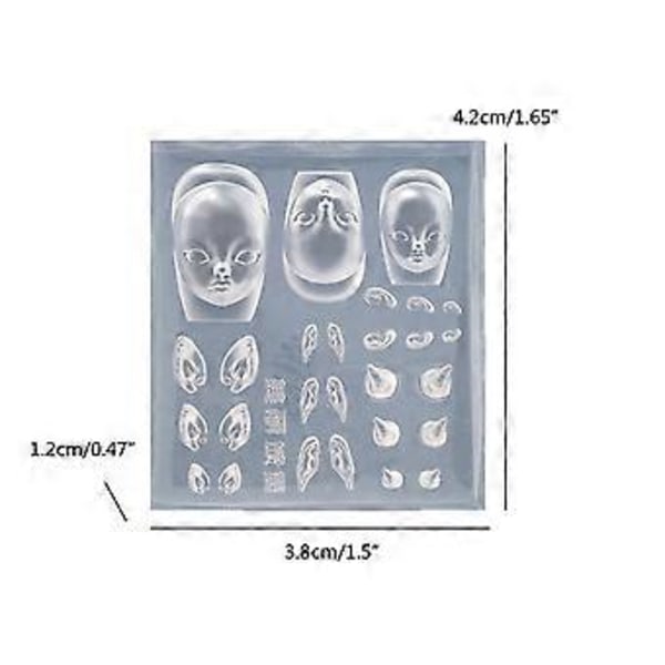 Elf Öra Nagel Skulpteringsformar Elf Docka DIY Stämplingsschabloner DIY Manikyr Tillbehör DIY Nagelkonstverktyg för Nagelkonst 1