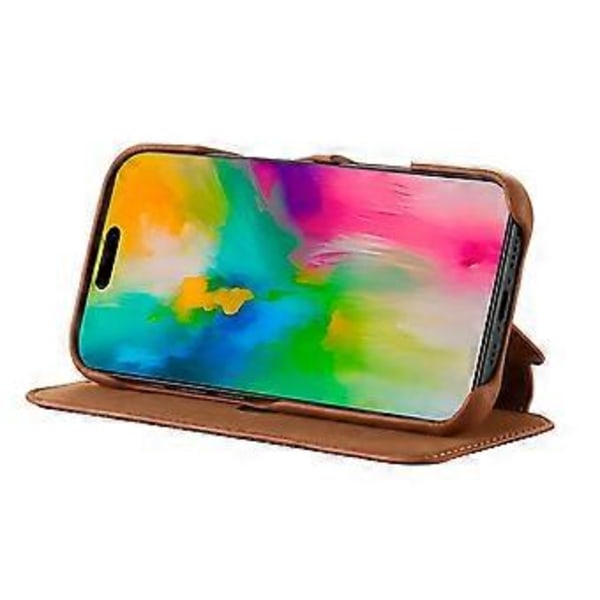 LC.IMEEKE iPhone 16 -kotelo korttipidikkeellä, jalustalla ja nahkaisella puhelinkuorella Style C
