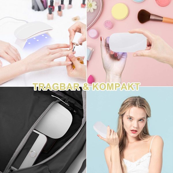 Vit - 1st UV nagelkonstmaskin mini USB bärbar nagellampa för