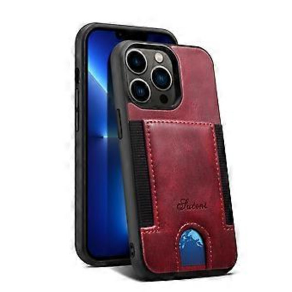 Slimmat Kortfodral Designat för iPhone11 - Plånboksfodral med Korthållare - Skyddande/Reptåligt - Kompatibelt med Apple iPhone Red iPhone11