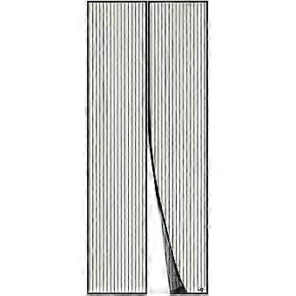 Magnetisk fluenet dør 80*210 cm, magnetiske gardiner kan nemt fastgøres og samles uden boring (80*210 sort) black 80*210