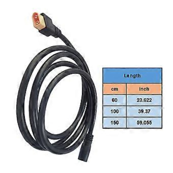 DC8mm Strømforsyningskabel DC7909 til XT60 Adapter til Brug med Solpaneler 14AWG Valgfri Længde 1m