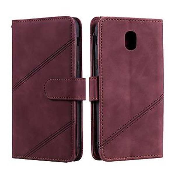 Læderetui med hudfornemmelse til Samsung Galaxy J5 2017 Wine Red
