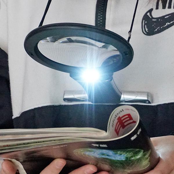 Förstoringsglas med ljus och stativ, förstoringsglas med ljus, handsfree-förstoringsglas med stativ, stort förstoringsglas med LED-lampor 22,2 x 13,5 cm