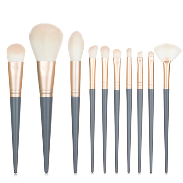 Bärbar mjuk päls sminkborste, Morandi färgad sminkborste set, b