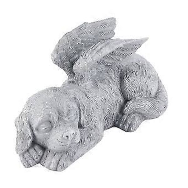 Kjæledyr Minnestatue Resin Sovende Kjæledyr Engel Hageskulptur for Kjæledyr Minnegravstein Ornament Engel Hund