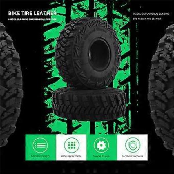 4 stk. 120x44MM Blødt Gummidæk 1.9 Tommer Hjul Rock Terrain Dæk til 1/10 RC Crawler Bil TRX-4 Axial S